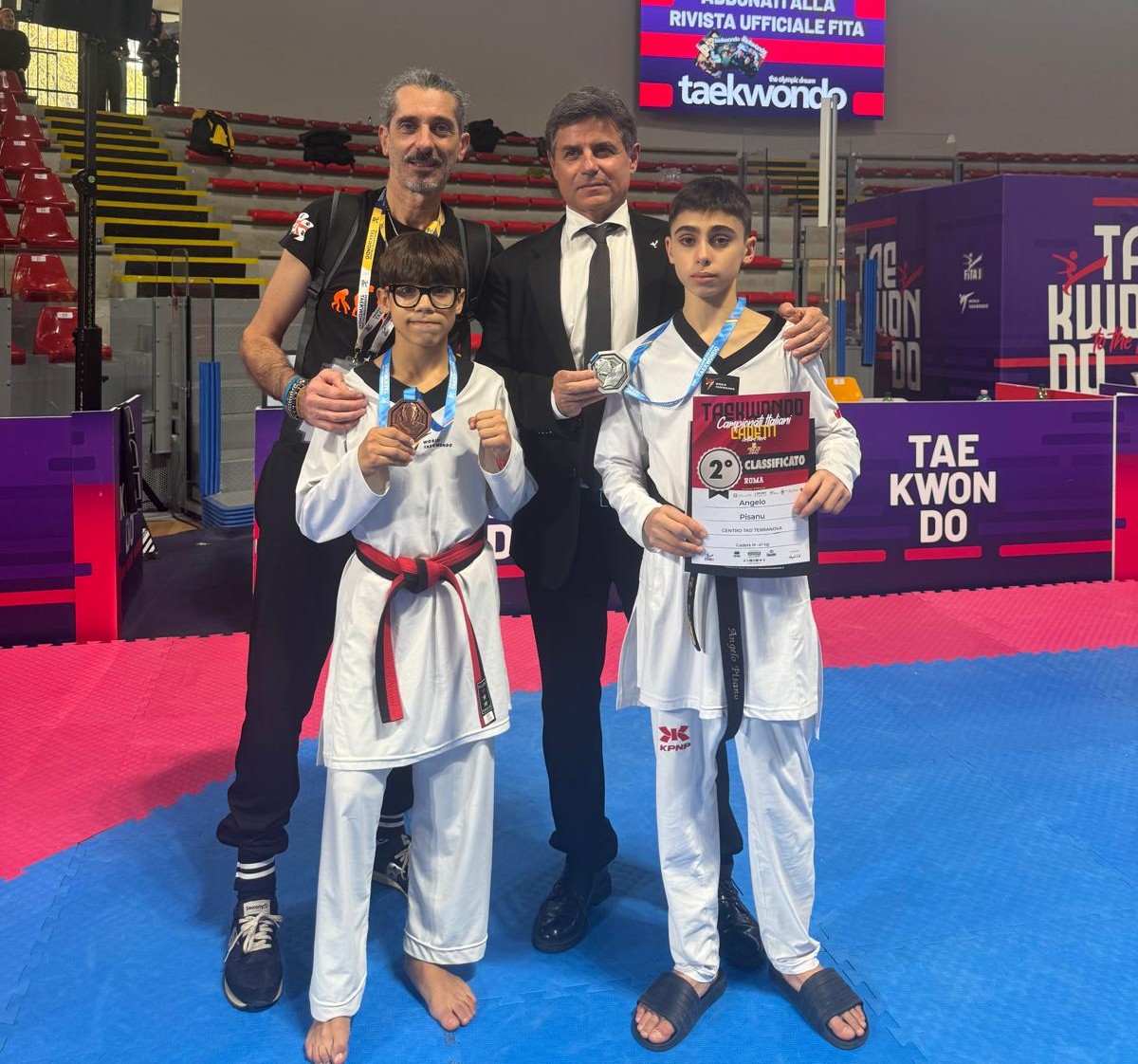 Angelo Pisanu e Jacopo Pianu con le medaglie ai Campionati Italiani Cadetti di Roma